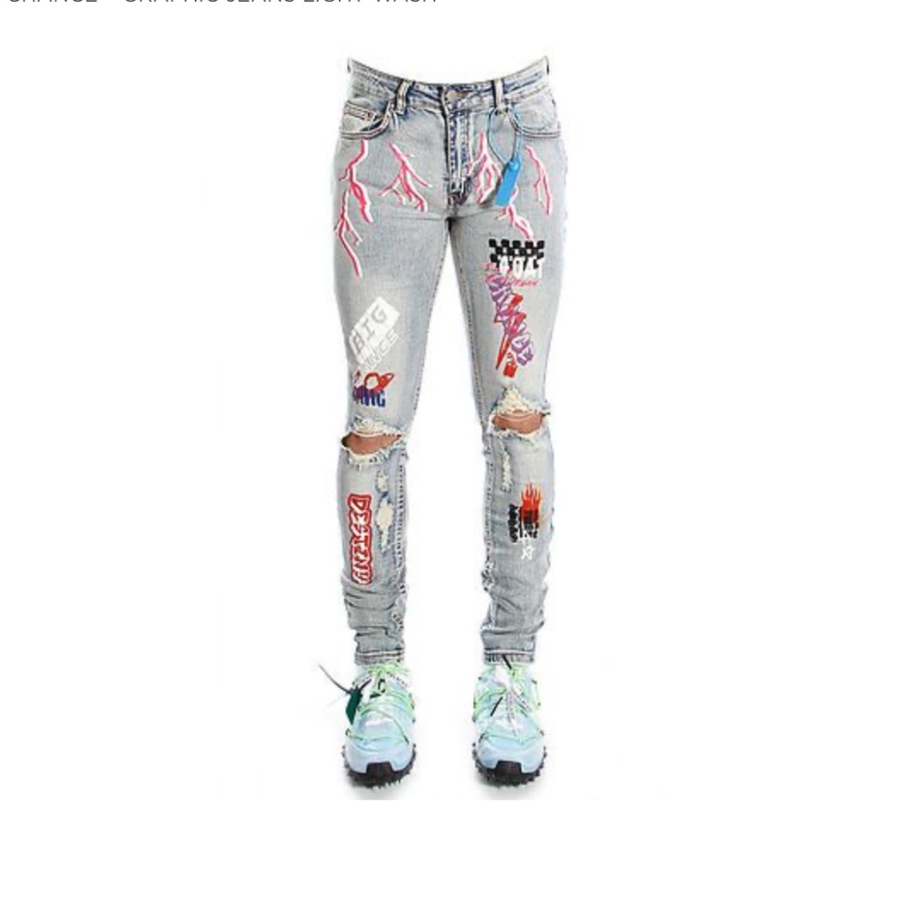 Cooper 9 507 "" Chance"" Graphic Jeans Light Wash